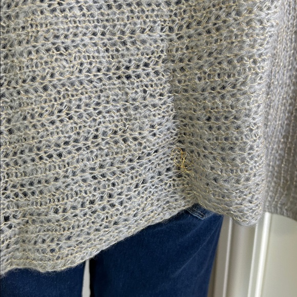 Wooden Ships Asymmetrical Sweater Lace Pullover Dawn Gold Sz M/L NEW - Picture 6 of 10